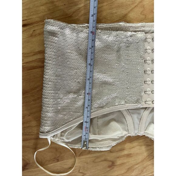 Zara sparkly corset size XS tan off white crop top going out top - Picture 8 of 9